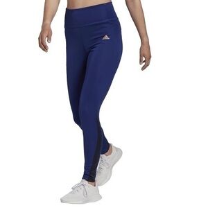 NWT adidas 7/8 Leggings Blue Black Metallic aeroready Size 1X XL 28” Inseam New